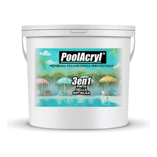 Poolacryl Membrana Pintura Piletas Piscinas Premium 20 L