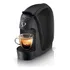 Cafeteira Espresso Três Corações Luna preta 127v, vista lateral com uma xícara de café.