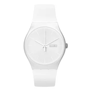 Reloj Swatch White Rebel De Silicona Blanca Plástico