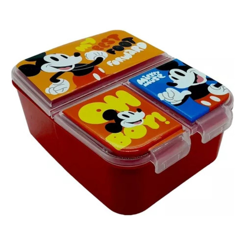 Hermetico Caja Lunchera Con Divisiones Color Mickey