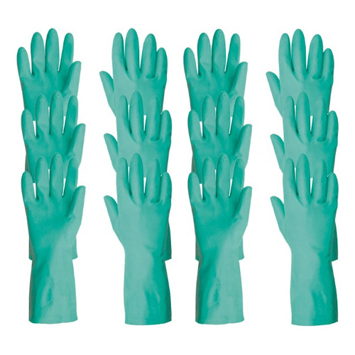 Kit De 6 Pares De Guantes De Nitrilo Verde, Medianos Color Verde