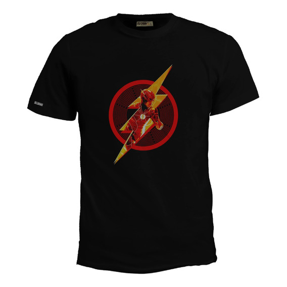 Camiseta Estampada The Flash Circulo Con Rayo Y Curvas Bto 