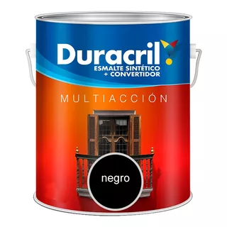 Esmalte Sintético Multiacción Duracril 4 Lts - G2 - 3 En 1 Color Negro Mate