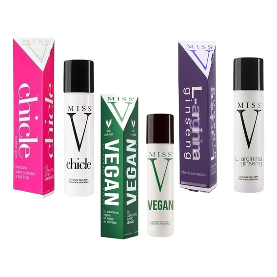 Combo Geles Lubricantes Miss V 50ml Pack X3 Variados