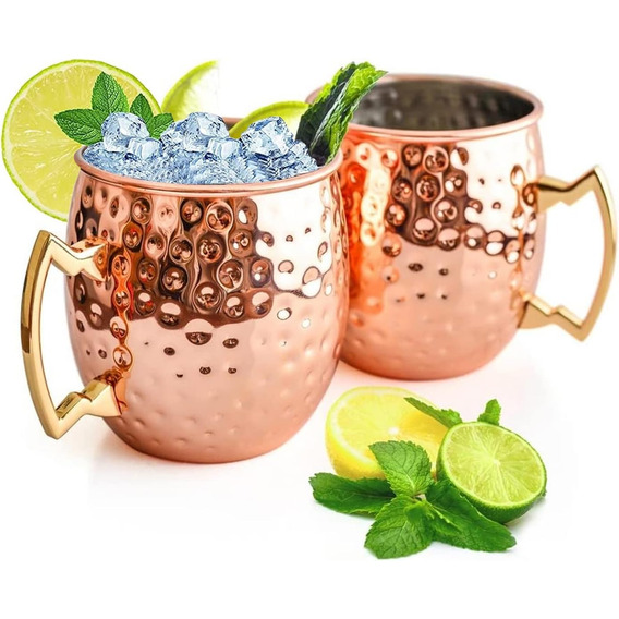 2 Mug Vasos Cobre Tazas Moscow Mule Tazas De Cobre 500ml Bar