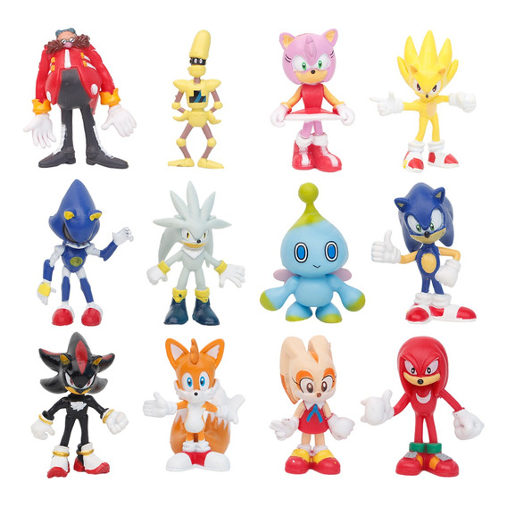 Sonic Tails Knuckles Eggman Amy Rose Figuras Juego 12pcs