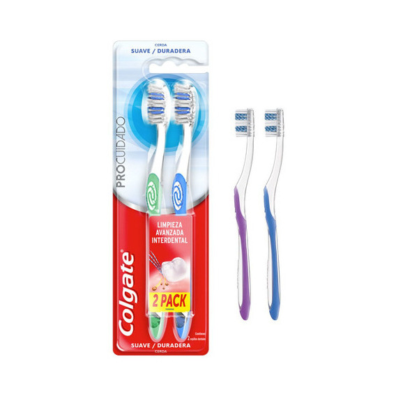 Pack Cepillo Dental Colgate Pro Cuidado Suave X 2 Un