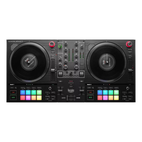 Controlador Dj Hercules Impulse T7 Xlr Vinilo 7 2 Platos Color Negro