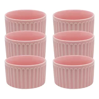 Jogo 6 Tijela Ramequim Porcelana 320ml Ramekin Gourmet