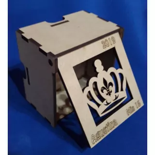 Souvenir Caja Mdf Corona Cumple 15