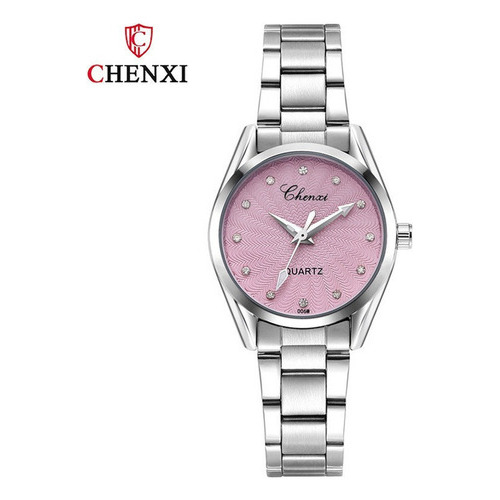 Relojes Elegantes De Cuarzo Inoxidable Chenxi Diamond Color Del Fondo Rosa