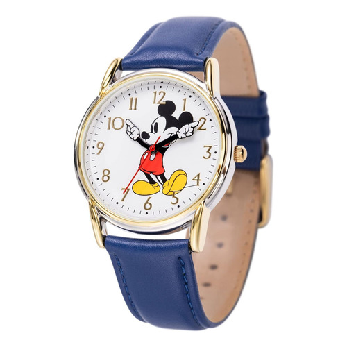 Reloj Disney Wds001238 Mickey Mouse Adult Cardiff Cardiff Color de la correa Azul Color del bisel Metal Función B Color del fondo Blanco
