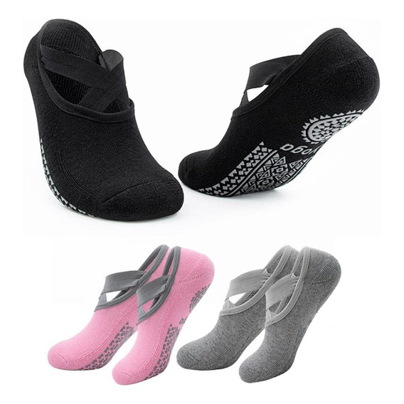 Medias Antideslizantes Yoga Pilates Fitnics Set 3 Pares