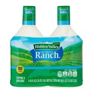 Aderezo El Original Ranch Hidden Valley 2 Botellas De 1.18lt