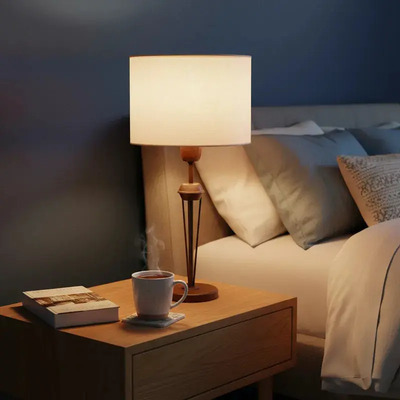 Velador Nagu Oxido Vintage Con Pantalla Apto Led E27