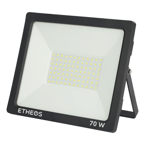 Reflector Proyector Led 70w Apto Exterior Ip65 6300lm Etheos Color de la carcasa Negro Color de la luz Luz cálida