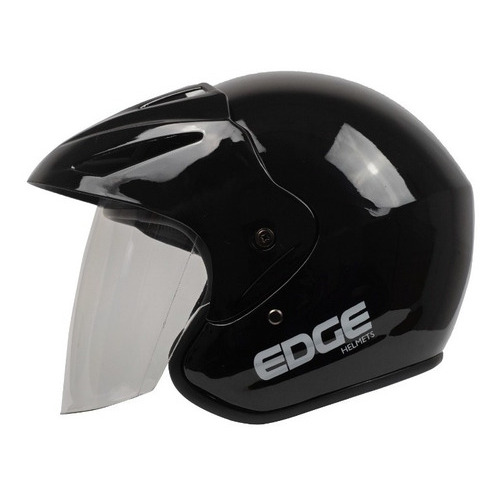 Casco De Moto Negro Semi Integral Edge Falcon Cuatrimotos Color Negro brillante Tamaño del casco TALLA L