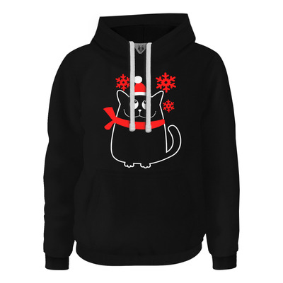 Hoodie Buzo Saco Navidad Gato Navideño