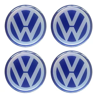 Jogo 4 Emblemas Volkswagen 48mm Adesivo Resinado Calota Roda