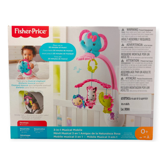 Fisher Price Movil Musical 3 En 1 Rosa Drd69 Lanus