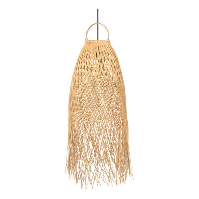 Colgante Deco Moderno De Ratan 39x90 Natural Apto Led E27 