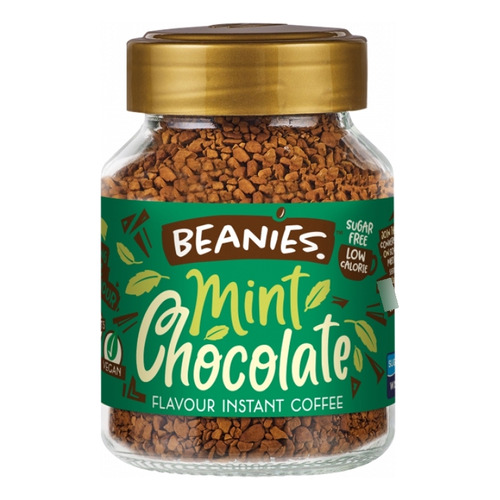 Café Sin Gluten Beanies Sabor Menta Chocolate Frasco 50 Gr