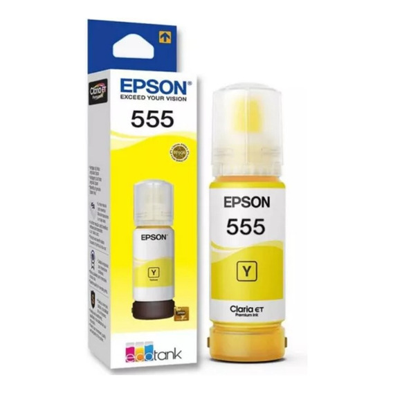 Tinta Para Impresora Epson Epson 555 Color Amarillo De 70 Ml