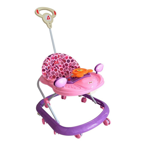 Andador D'bebé Play con sonido y barra de empuje color rosa