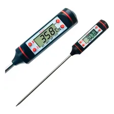 Termometro Digital Libercam Ter-01 Cocina Pinchacarne Display Lcd Acero Inoxidable Color Negro