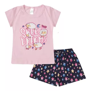 Kit 4 Conjunto Pijama Infantil Feminino Verão Roupa Infantil