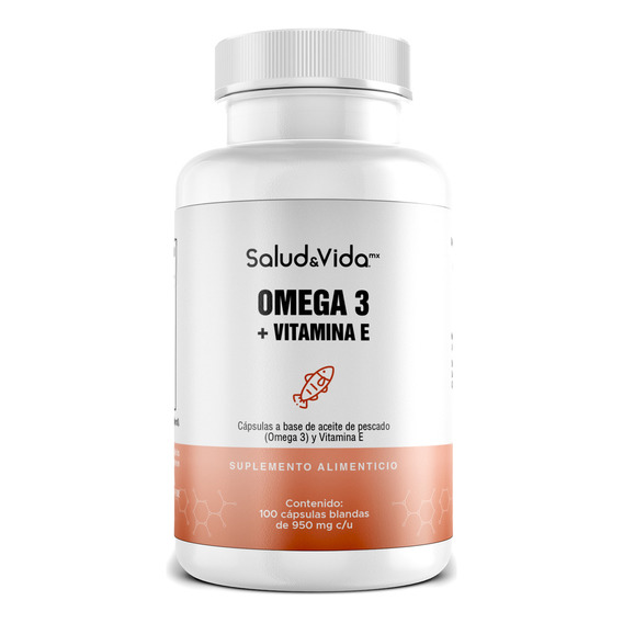 Omega 3 con EPA y DHA de Aceite de pescado - 100 Cápsulas, Enriquecido con vitamina E - Ácidos Grasos Esenciales - Sin sabor