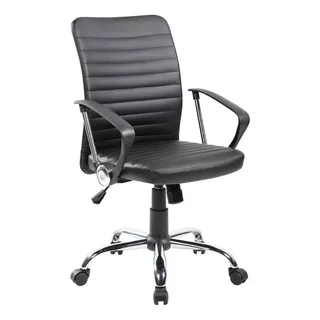 Cadeira Fox Office C161w De Escritorio Presidente Giratoria Cor Preto Material Do Estofamento Couro Sintético