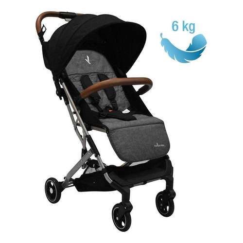 Cochecito de paseo Premium Baby Sevilla gris/negro con chasis color plateado