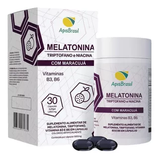 Melatonina Triptofano Niacina Maracujá Suplemento Pote C/ 30