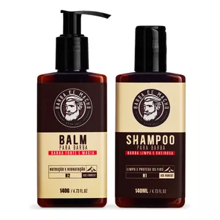 Kit De Barba Com Shampoo 140ml E Balm 140g Ice Forest Barba De Macho