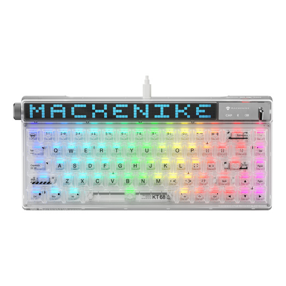 Teclado Mecánico Kt68 Pro 60% Bluetooth Con Pantalla Led