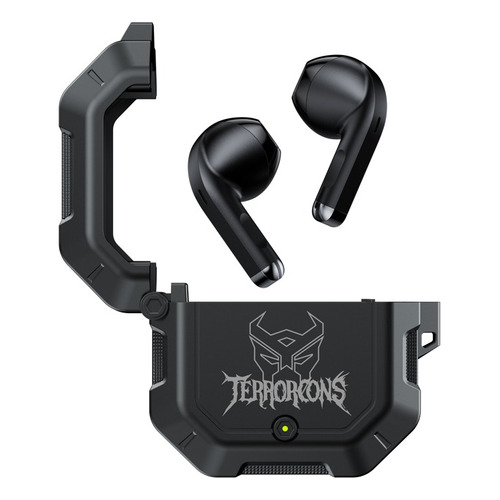 Audífonos Transformers Inalámbricos Para Juegos Tf-t12 Tws Color Negro