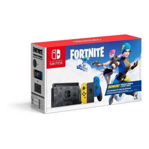 Nintendo Switch 32GB Fortnite Wildcat Bundle color  negro, amarillo y azul