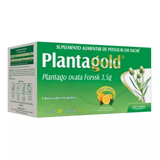 Planta Gold Psyllium Plantago Ovata 3,5g 30 Sachês Sabor Laranja