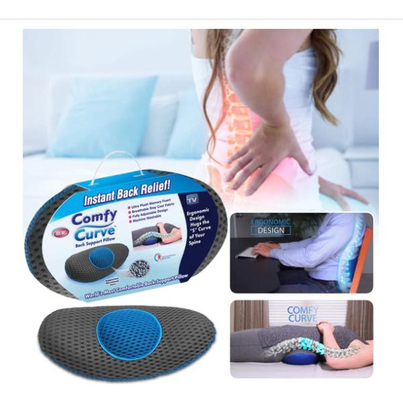 Almohada De Apoyo Lumbar Y Espalda Alivia Dolor Viscoelastic