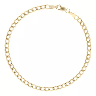 Pulsera Pulso Esclava Oro 10k Barbada 3.5mm 18cm Italy