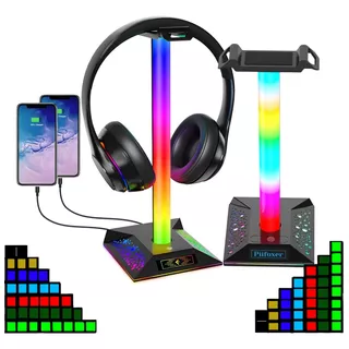 Suporte De Fone De Ouvido Rgb Com Controle De Toque Usb