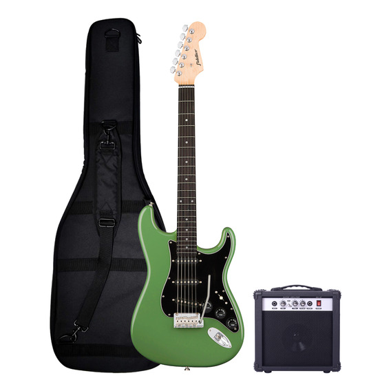 Combo Guitarra Eléctrica Fiddler Verde + Amplificador 20w