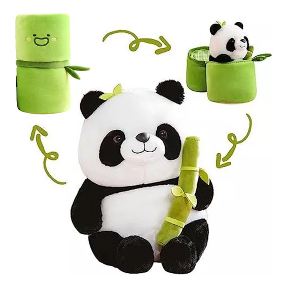 Peluche De Panda Bambu 2 En 1 Hermoso Regalo Kawaii 