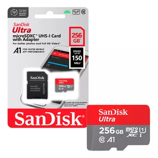 Micro Sd Sandisk Ultra 256 Gb Sdsquac-256g A1 U1 Ultima Gen. 150mb/s