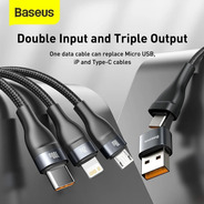Cable 3en2 1,2m Usba/usbc A Lightning/ Microusb/ Usbc 100w