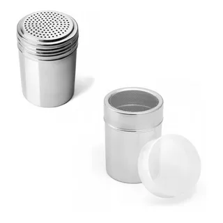 Kit 2 Potes Dispenser Para Tempero Inox Attuale Cor Cinza