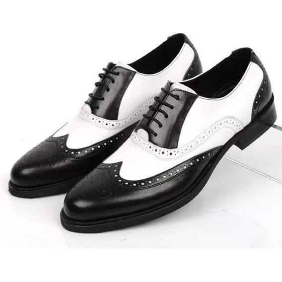Zapatos Hombre Business Dress Brogue Colorblock Leather Shoe