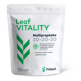 Fertilizante Foliar Leaf Vitality 20-20-20 De 1 Kg