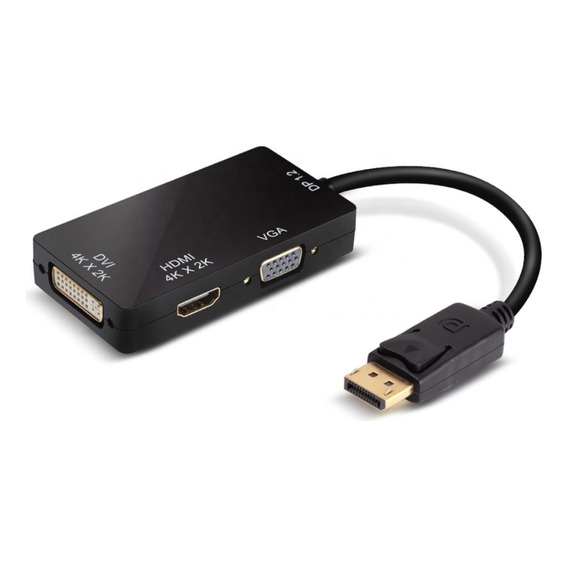 Adaptador Display Port A Dvi + Vga + Hdmi 4k Convertidor